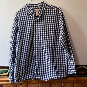Men’s 2XL Navy blue and White Dress/casual long sleeve button down shirt